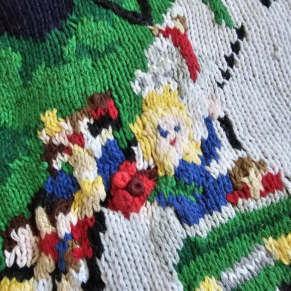 The Eagles Eye 1993 Hand Knit Rose Bowl Football Cardigan Sweater Size Small